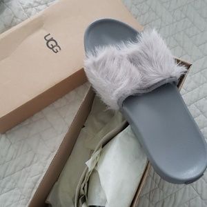 UGG gray slides.